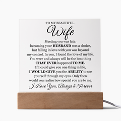 To My Beautiful Wife (Printed) – Acrylic Square
